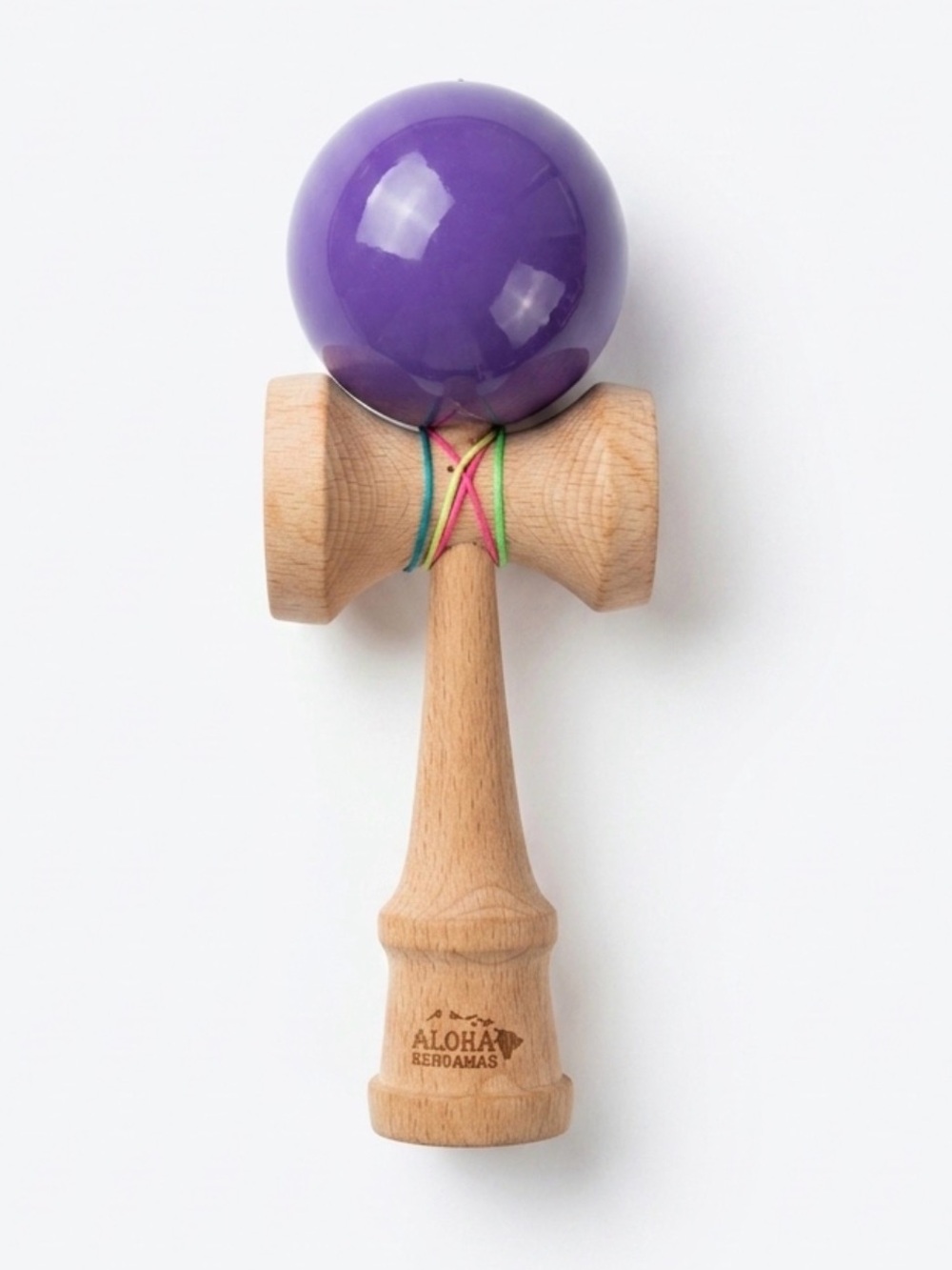 Aloha Kendamas Standard Wood Skill Toy Glossy Purple Tama Complete Set